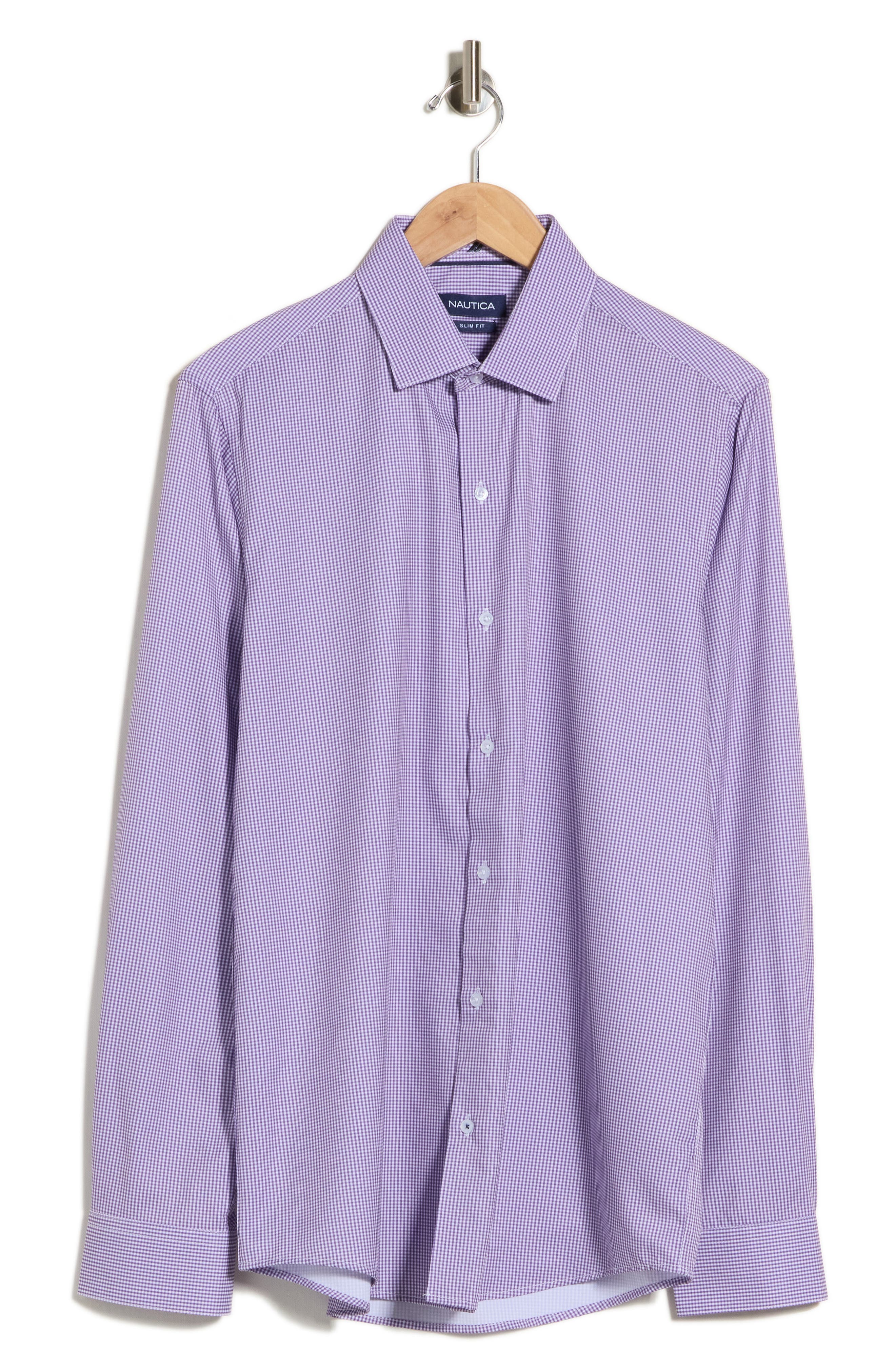 Slim Fit Gingham Stretch Dress Shirt