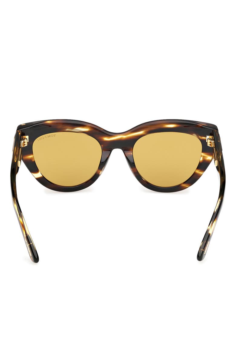 TOM FORD Icon 52mm Cat Eye Sunglasses, Alternate, color, Coloured Havana / Brown