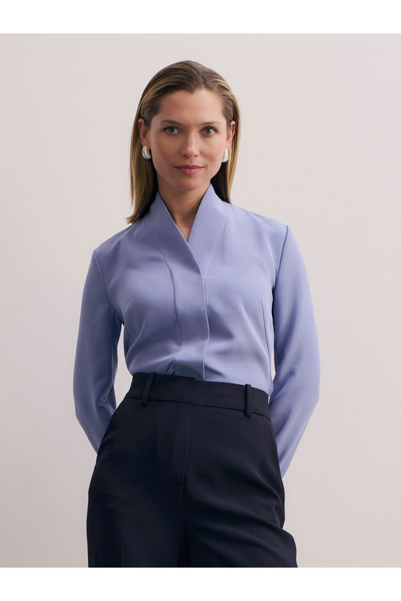 Bowery Stretch Silk Blouse, Main, color, Blue