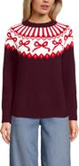 Lands' End Drifter Jacquard Raglan Crew Neck Sweater