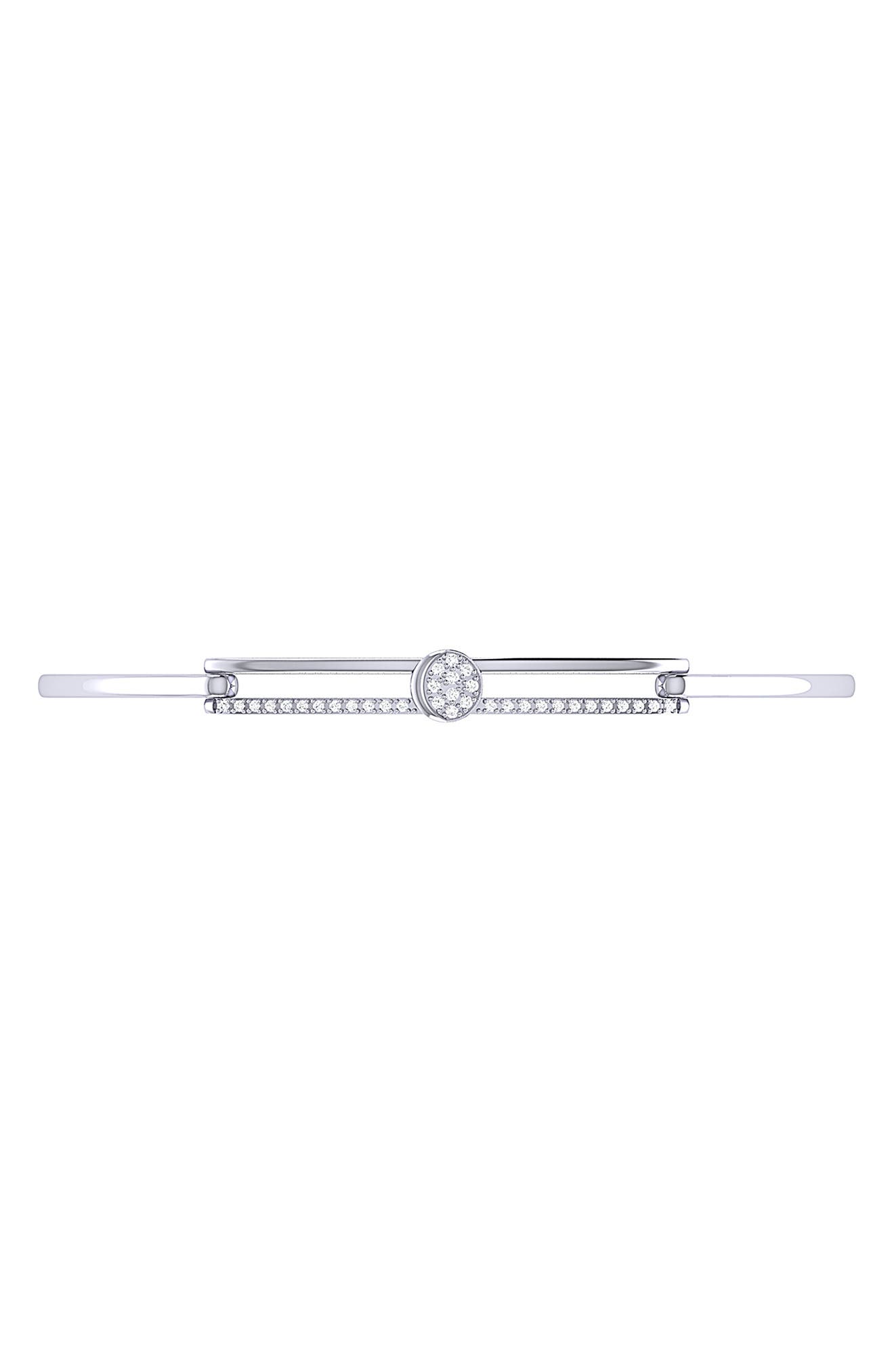 LuvMyJewelry Moon Lit Phases Diamond Bangle Bracelet