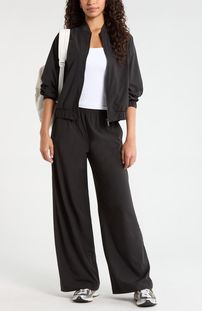 Zella Atlas Wide Leg Pants, Alternate, color, Black