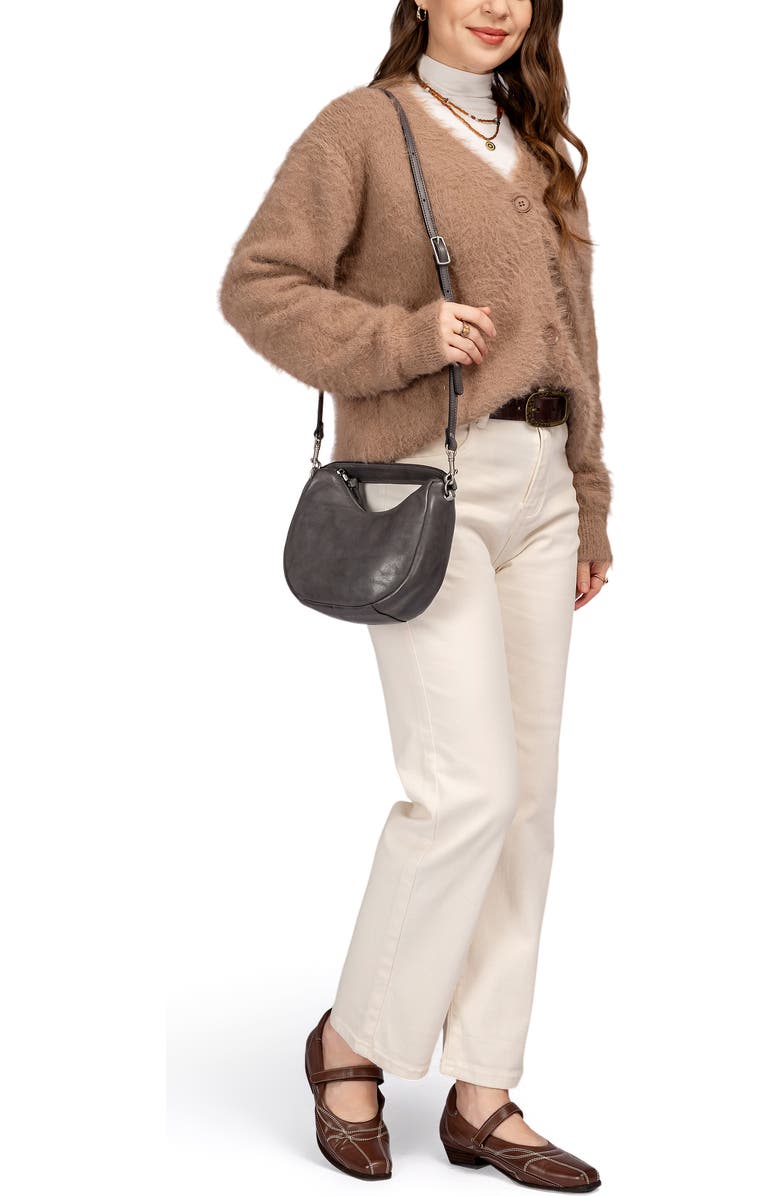 OLD TREND Dahlia Genuine Leather Soft Everyday Hobo Bag, Alternate, color, Grey