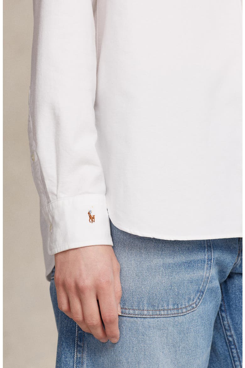 Relaxed Fit Cotton Oxford Button-Up Shirt, Alternate, color, WHITE