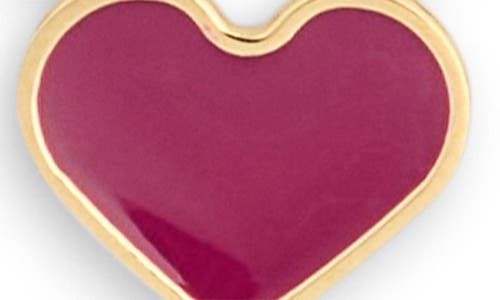 Meshmerise Cz Enamel Heart Chain Bracelet In Yellow/purple