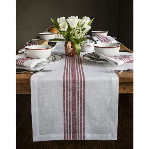 Linen Table Runner for Dining Table, Holiday and Everyday Table Decor - Farmhouse