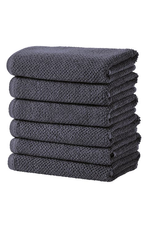 Cotton 6-Pack Textured Hand Towels
