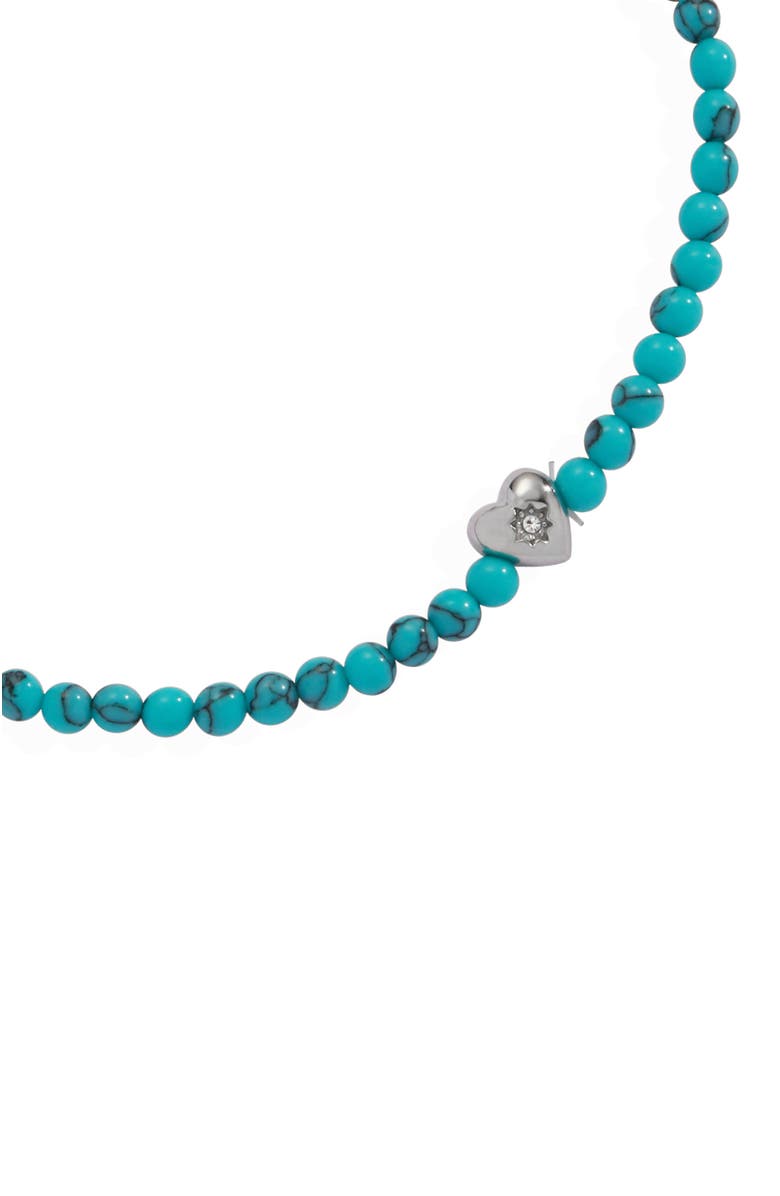 Alex and Ani Heart Turquoise Mini Stretch Bracelet, Alternate, color, Turquoise