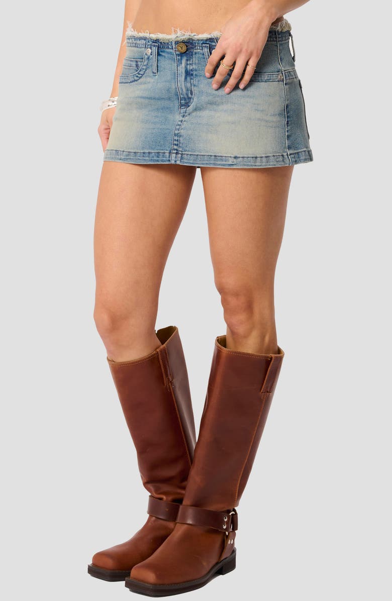 ABRAND A Low Mini Denim Skirt, Alternate, color, Mikey