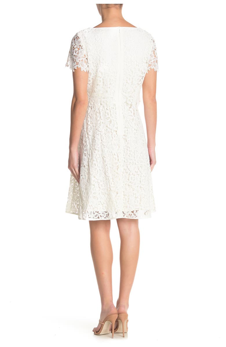 Shani Popover Lace Fit & Flare Dress, Alternate, color, 
