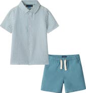 Andy & Evan Kids' Stripe Seersucker Button-Up Shirt & Shorts Set