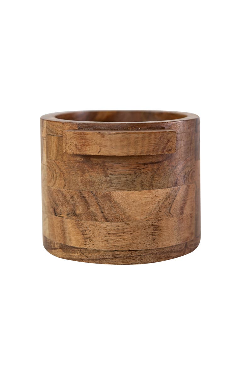 3.25" x 4" Benson Rustic Acacia Wood Small Decorative Pinch Bowl Dish, Alternate, color, Brown