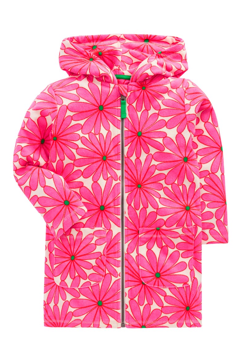 Kids' Romie Towelling Floral Cover-Up Dress, Main, color, KNOCKOUT PINK GIANT DAISY