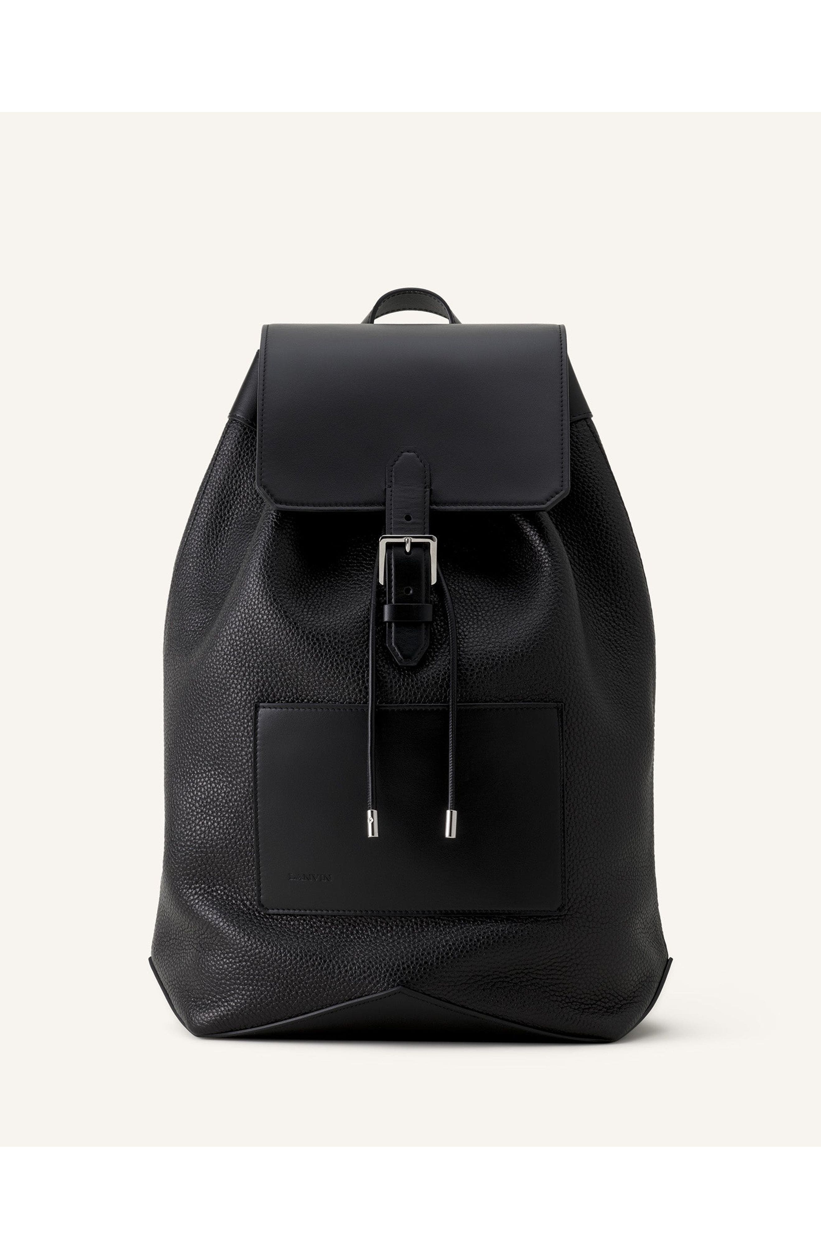 Lanvin Zaino Leather Backpack, Main, color, Black
