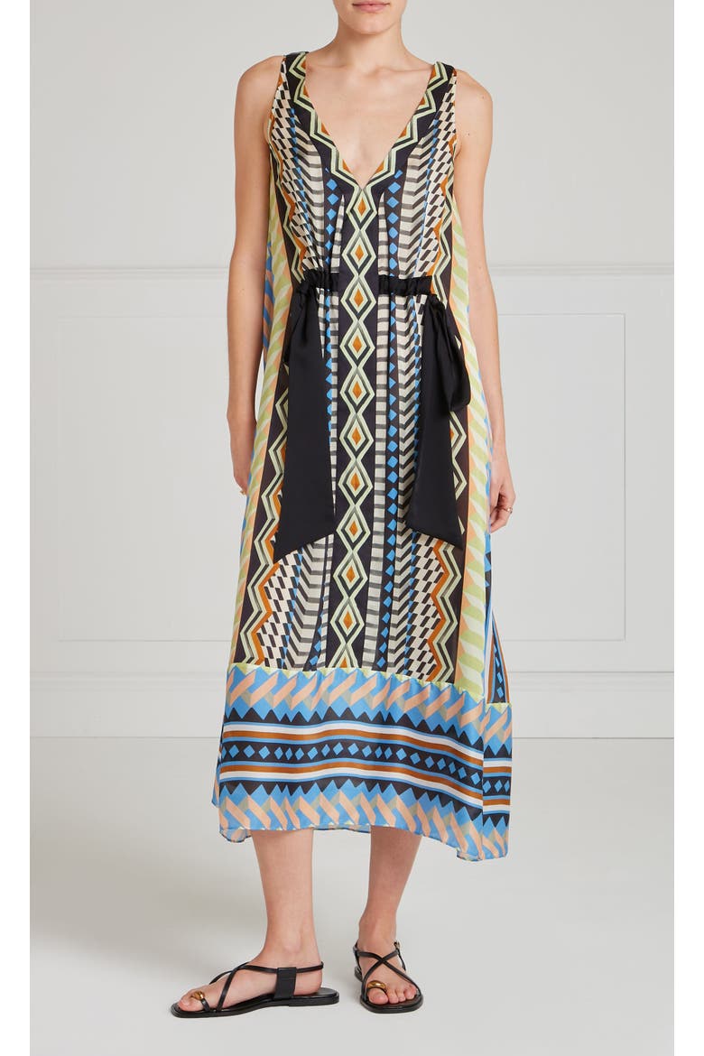 Meryl V-Neck Dress, Main, color, Provence Blue Mix