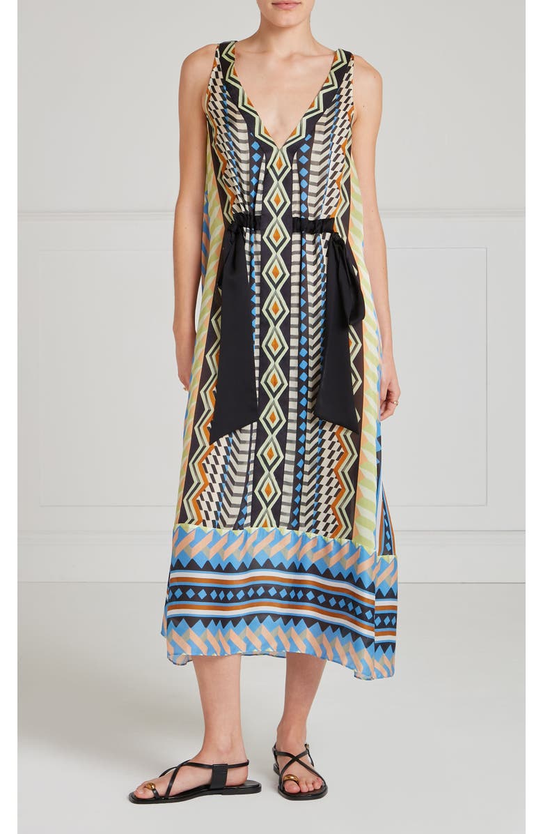Temperley London Meryl V-Neck Dress, Main, color, Provence Blue Mix