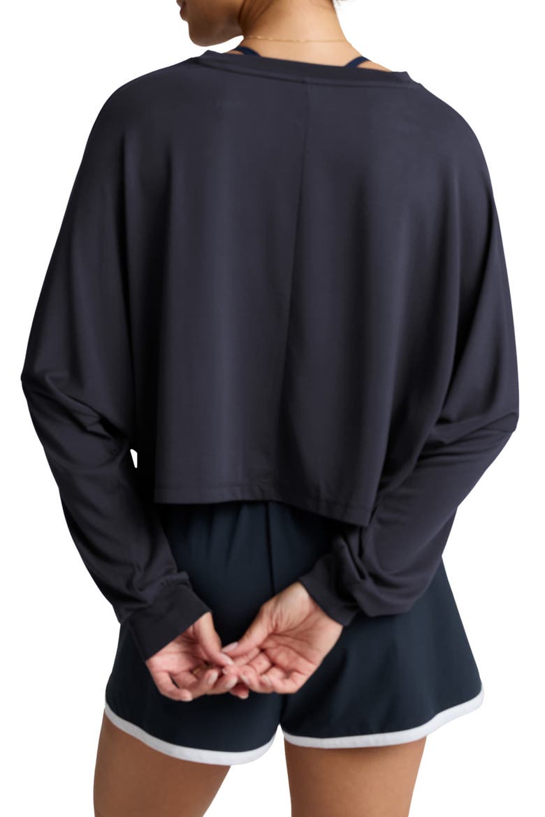 Studio Knit Long Sleeve T-Shirt, Alternate, color, NOCTURNAL NAVY