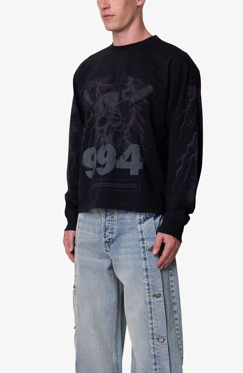 mnml Crossbones Oversize Long Sleeve Cotton Graphic T-Shirt, Alternate, color,