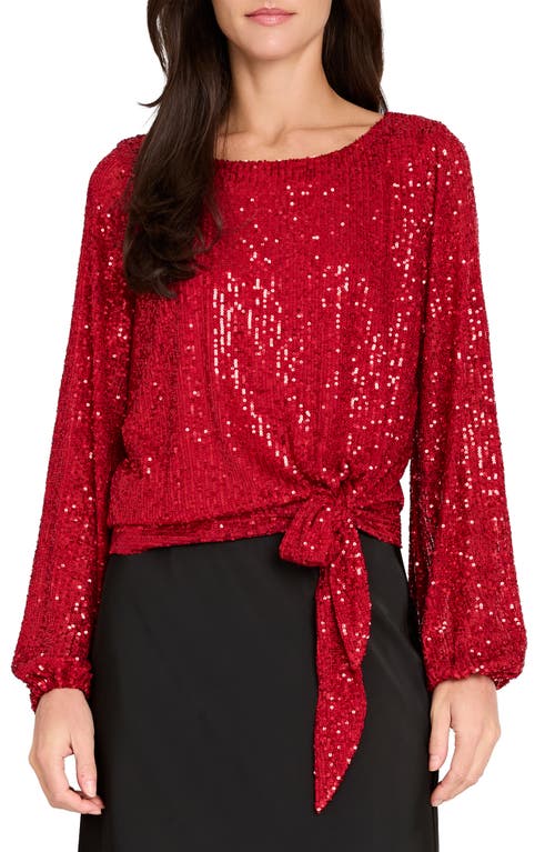 Tahari Asl Sequin Top In Gold