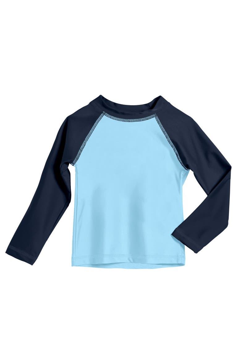 Baby Boys UPF 50+ Long Sleeve Rashguard, Alternate, color, Bright Light Blue/Navy