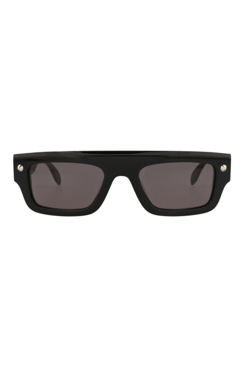 52mm Rectangle Sunglasses, Main, color, BLACK BLACK GREY