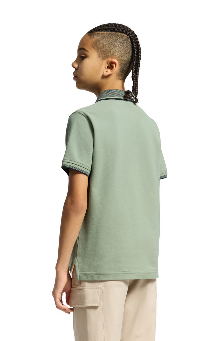 Psycho Bunny Kids' Evandale Oxford Collar Pique Polo, Alternate, color, Sea Spray