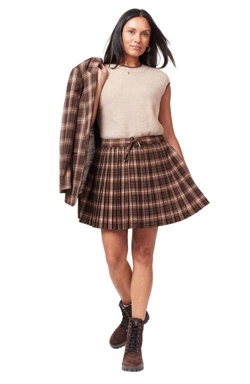 Scotch & Soda Pleated Miniskirt In Brown