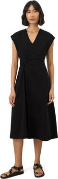 Pact Cotton Jersey V-Neck Twist Dress Made with Organic Cotton