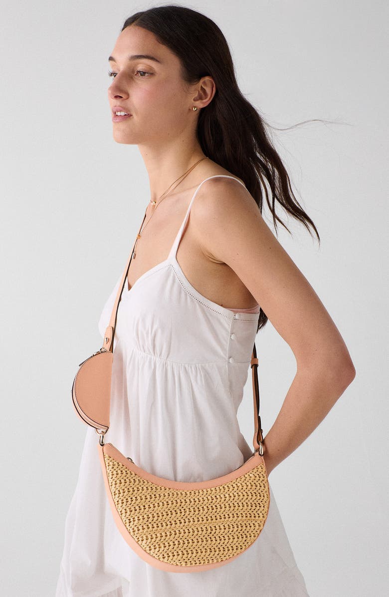 Kate Spade New York duo straw leather crossbody bag, Alternate, color,