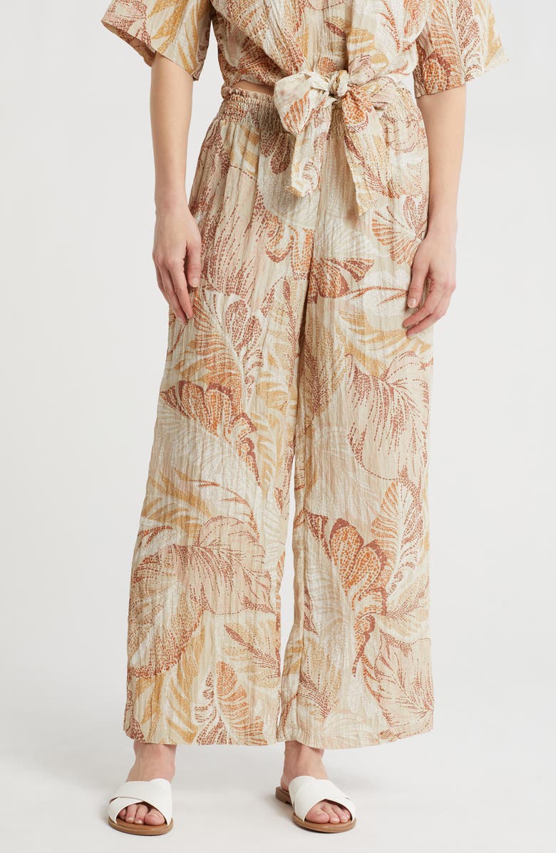 DR2 by Daniel Rainn Smocked Wide Leg Pants, Main, color, Tan/ Blush