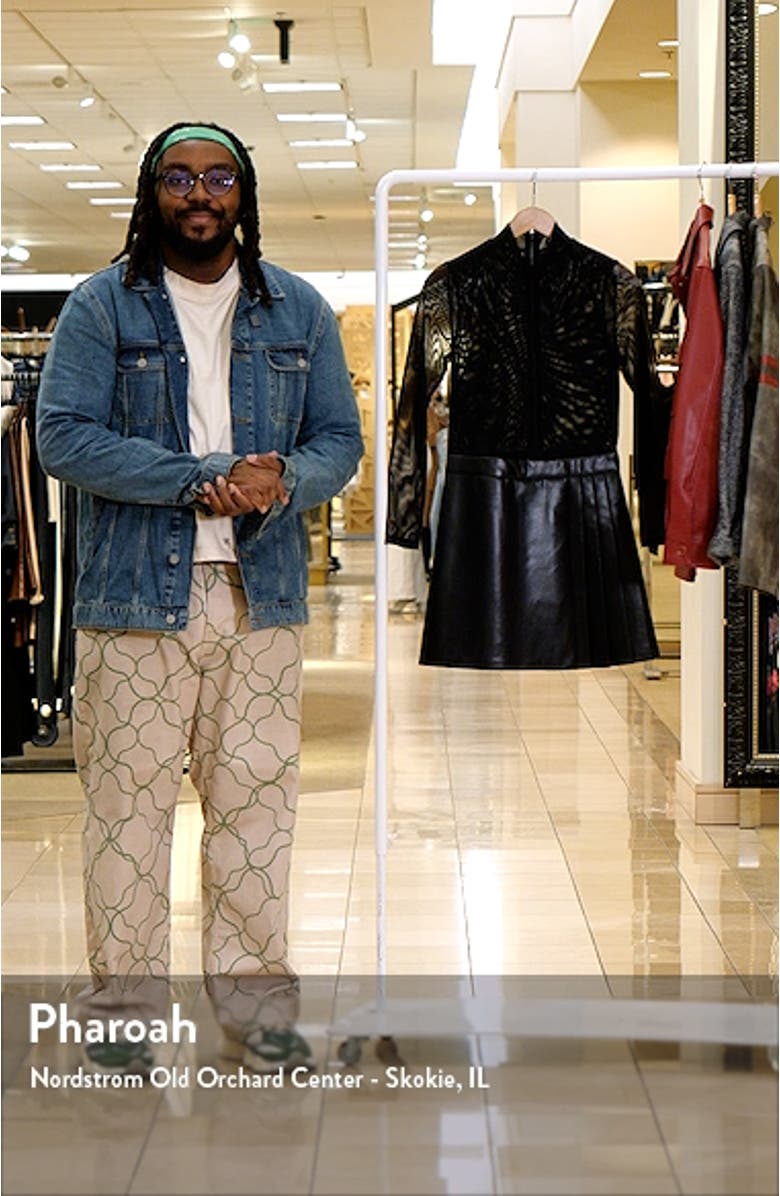 Chara Long Sleeve Mixed Media Minidress, sales video thumbnail