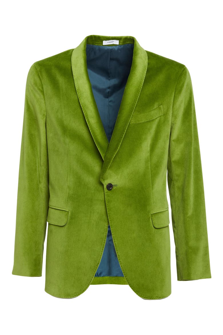 Shawl Collar Stretch Velveteen Dinner Jacket, Alternate, color, GREEN