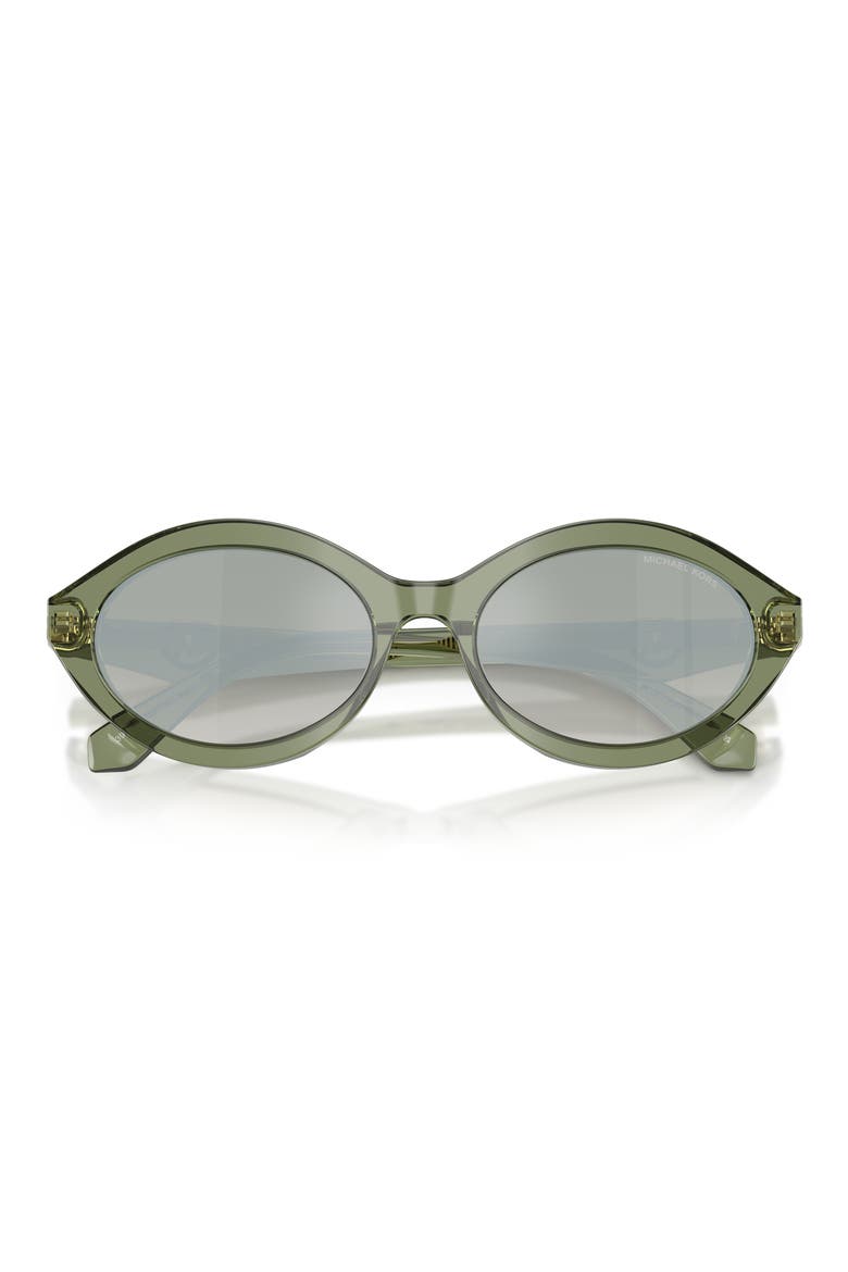 Carlazzo 55mm Oval Sunglasses, Alternate, color, GREEN TRANSPARENT / GREEN