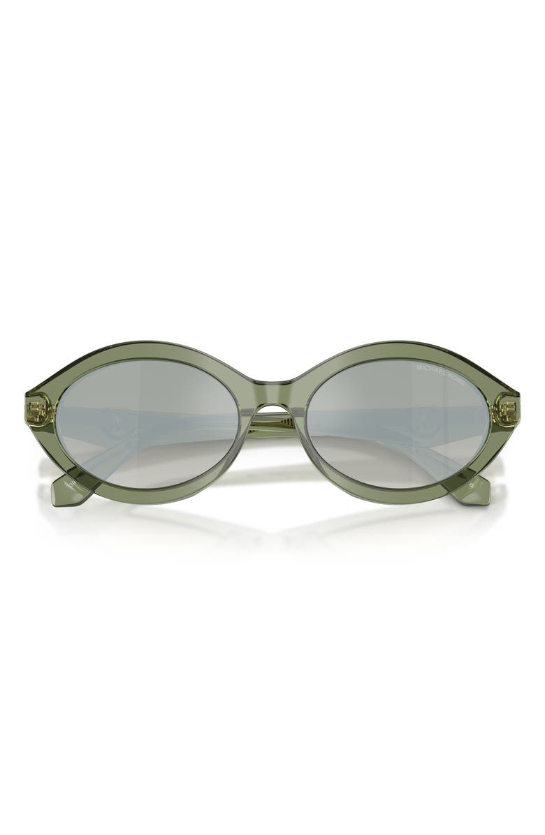 Michael Kors Carlazzo 55mm Oval Sunglasses, Alternate, color, Green Transparent / Green