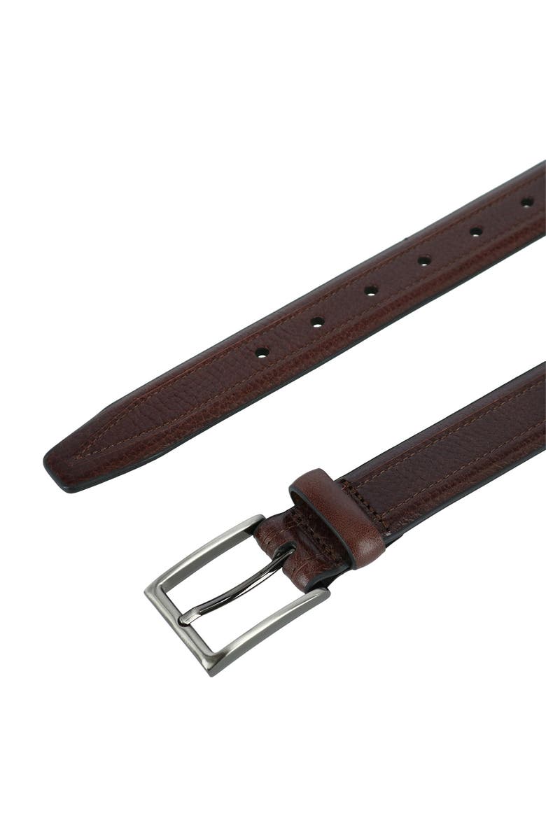 Trafalgar Stitched Detail Leather Belt, Alternate, color, Brown-200