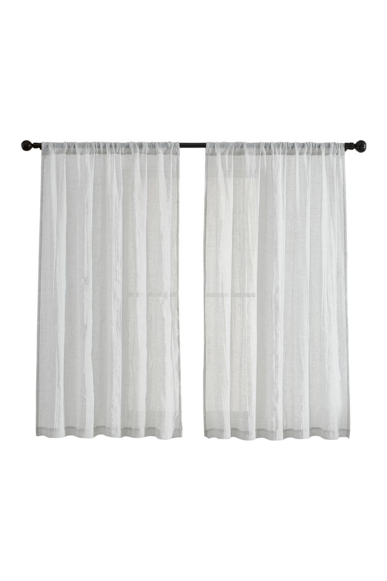 Charter Crushed Set of 2 Curtain Panels, Main, color, GREY