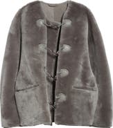 TOTEME Teddy Genuine Shearling Clasp Jacket