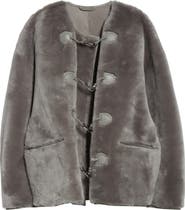 TOTEME Teddy Genuine Shearling Clasp Jacket