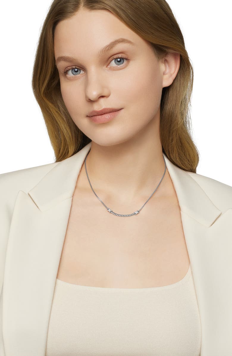 David Yurman Petite X Bar Pendant Necklace, Alternate, color,