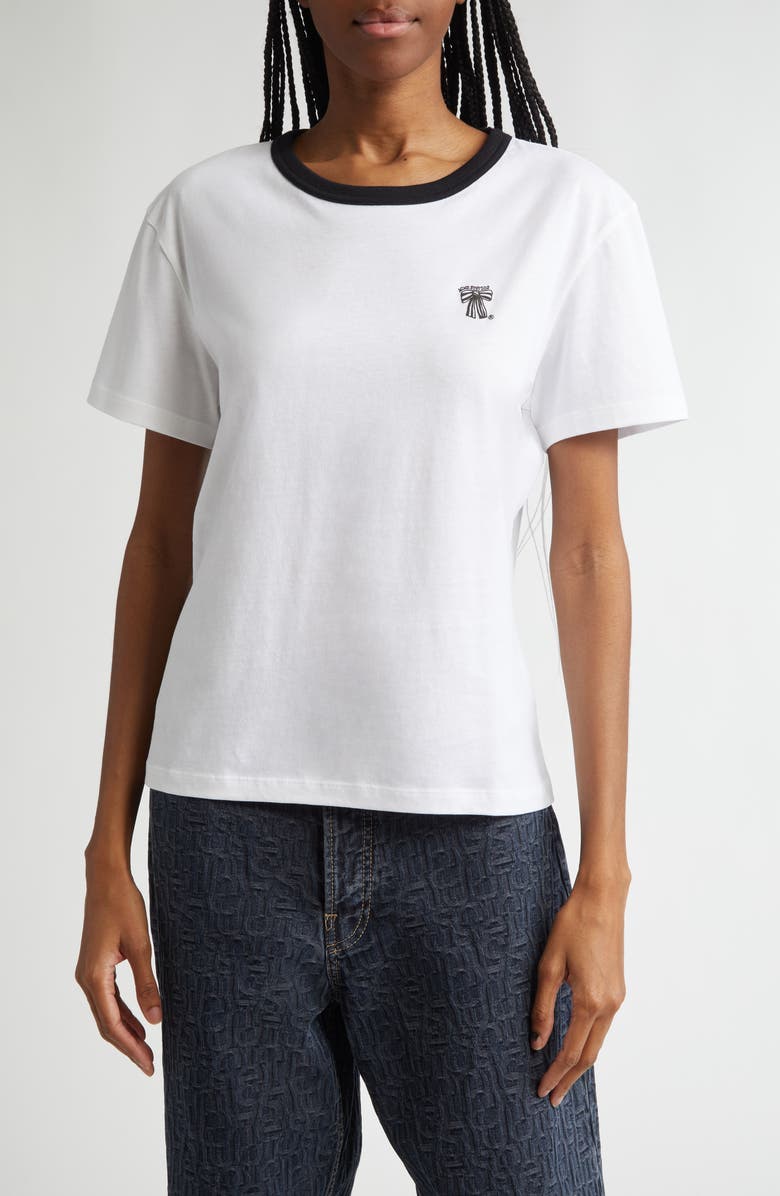 Acne Studios Floragatan 13 Eram U Bow Ringer T-Shirt, Main, color, Optic White 183
