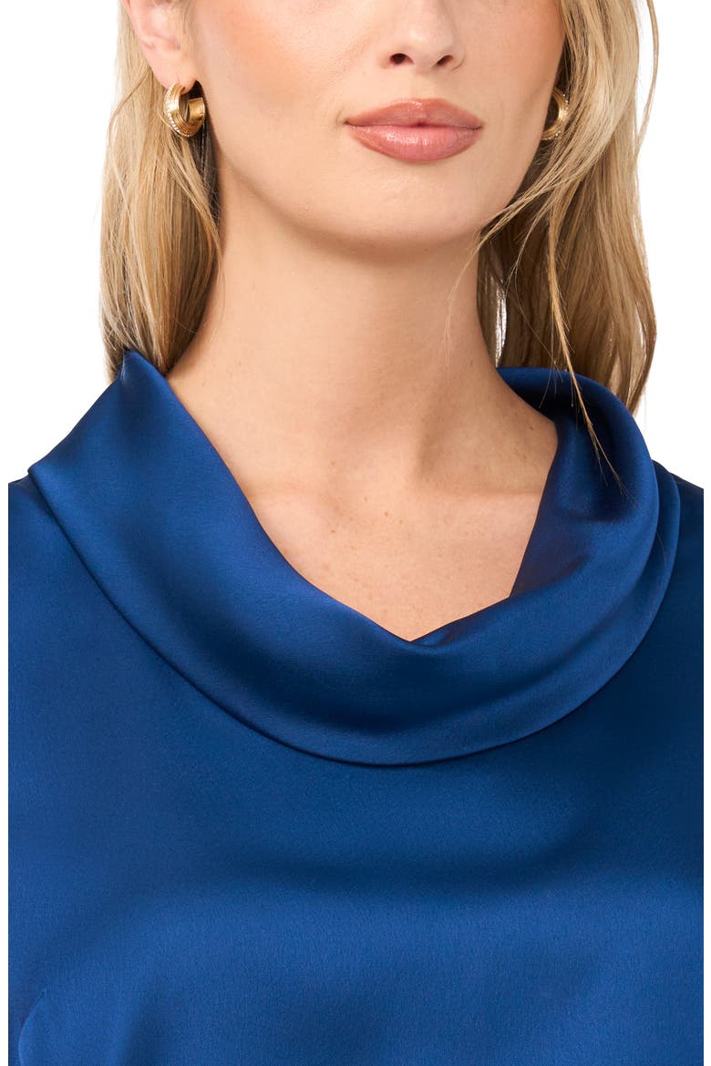 Cowl Neck Satin Charmeuse Sleeveless Top, Alternate, color, ESTATE BLUE