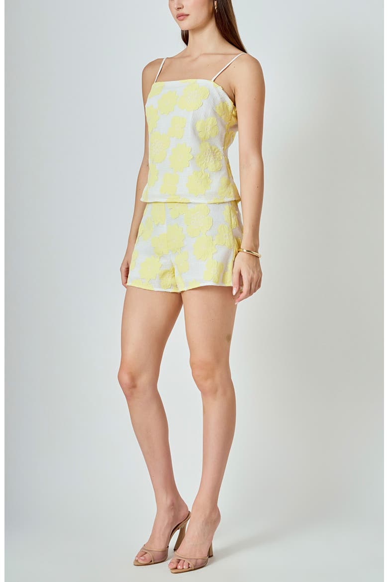 Floral-Netted Shorts, Alternate, color, WHITE/YELLOW