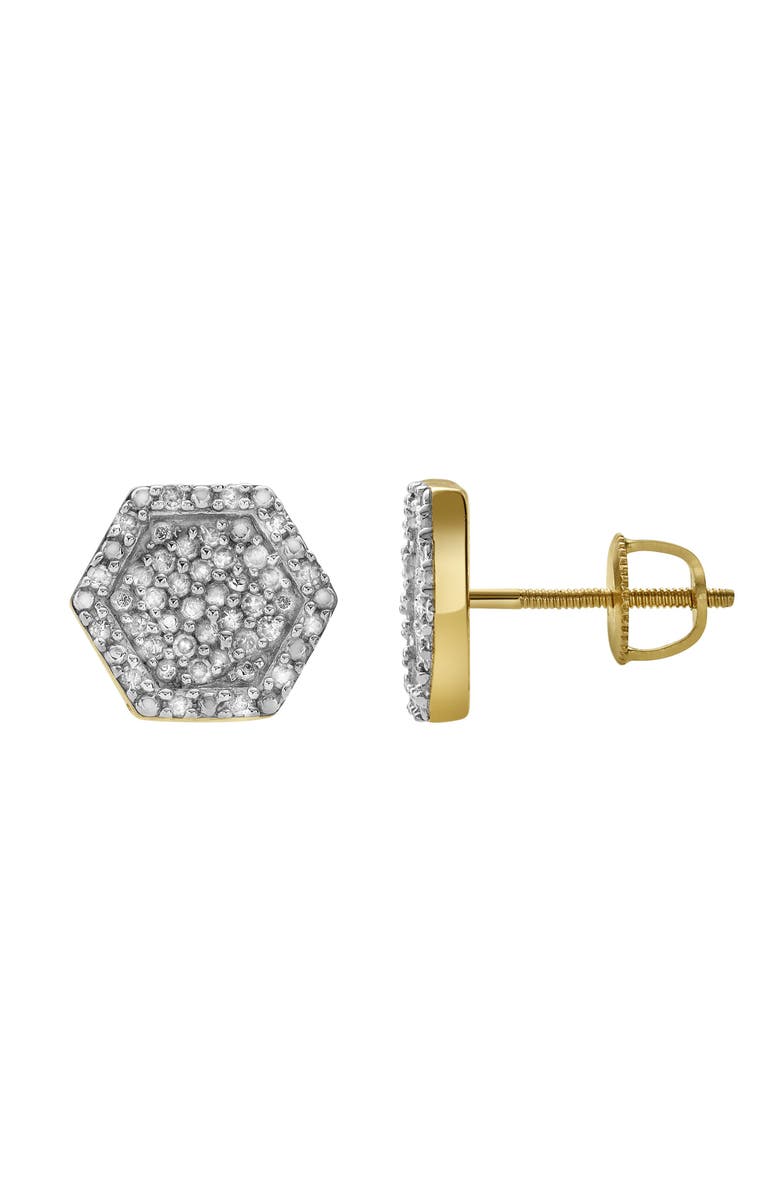 LuvMyJewelry Slates 10K Yellow Gold Diamond Stud Earrings - 0.35ct., Alternate, color,