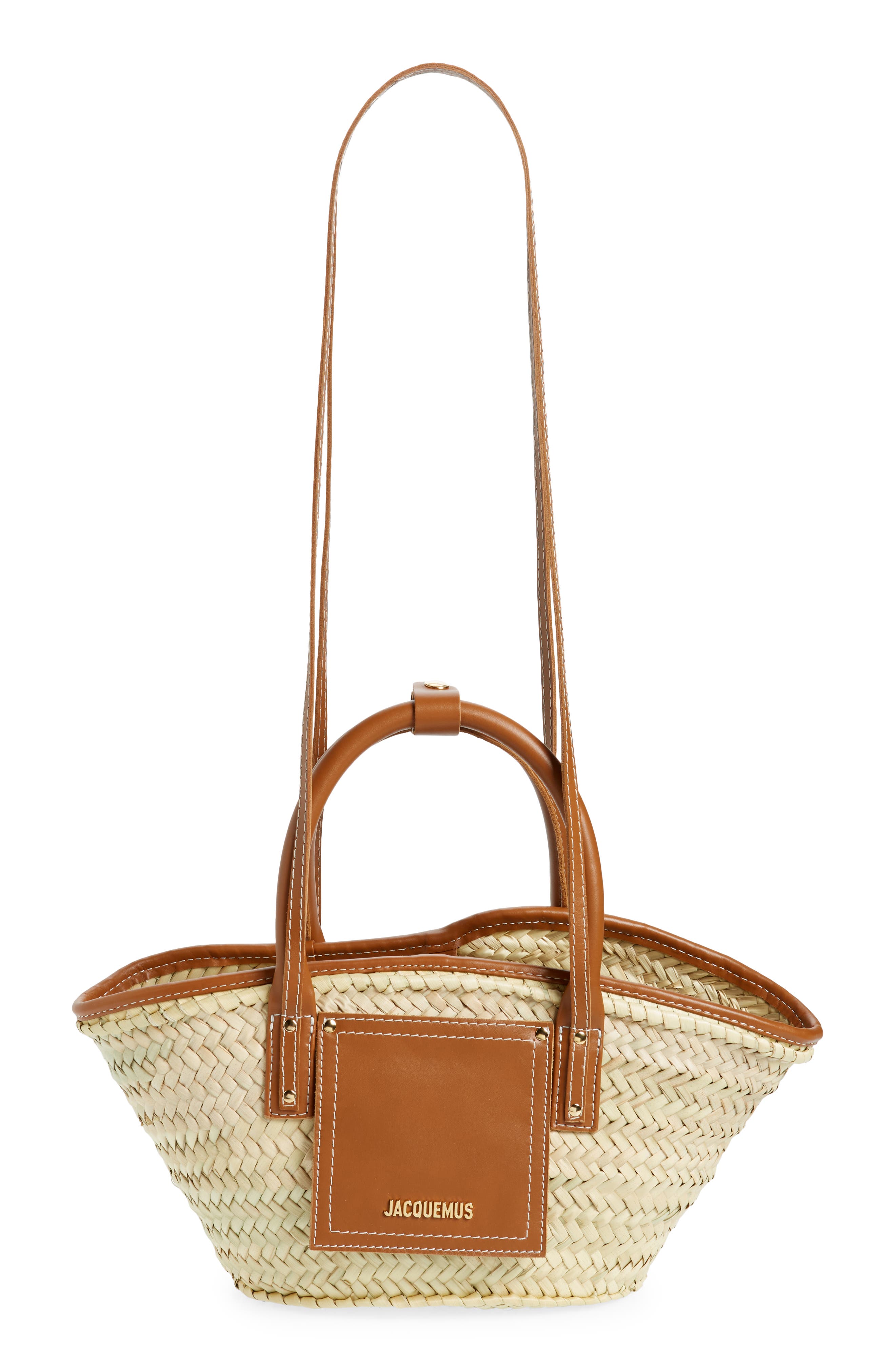 Jacquemus Le Petit Panier Soli Woven Palm Basket Bag, Alternate, color, 