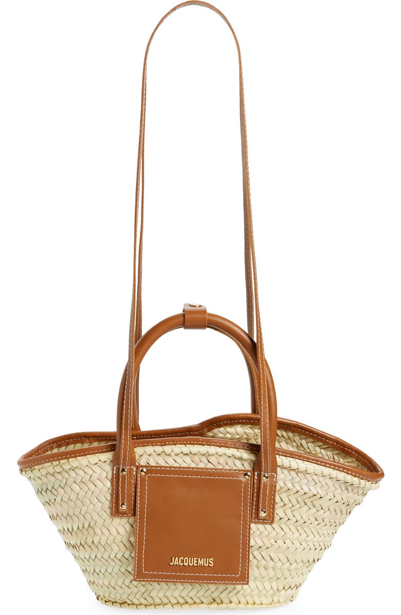 Jacquemus Le Petit Panier Soli Woven Palm Basket Bag, Alternate, color,