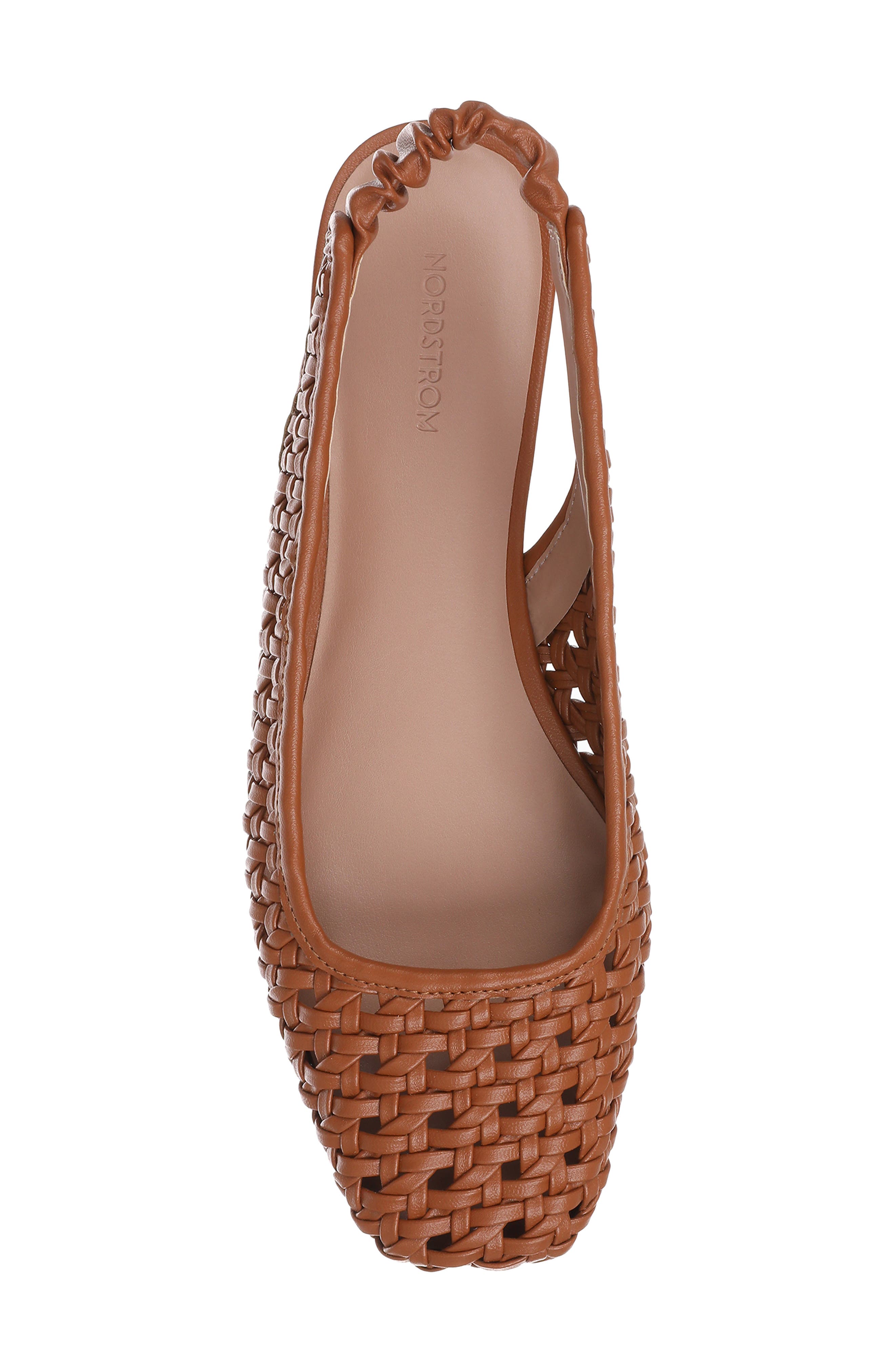 Nordstrom Arabella Woven Slingback Flat, Alternate, color, Tan Toffee