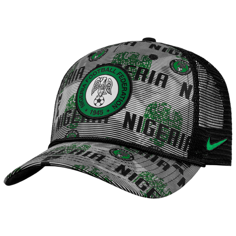 Men's Nike Black Nigeria National Team Rise Rope Trucker A-Frame Adjustable Hat