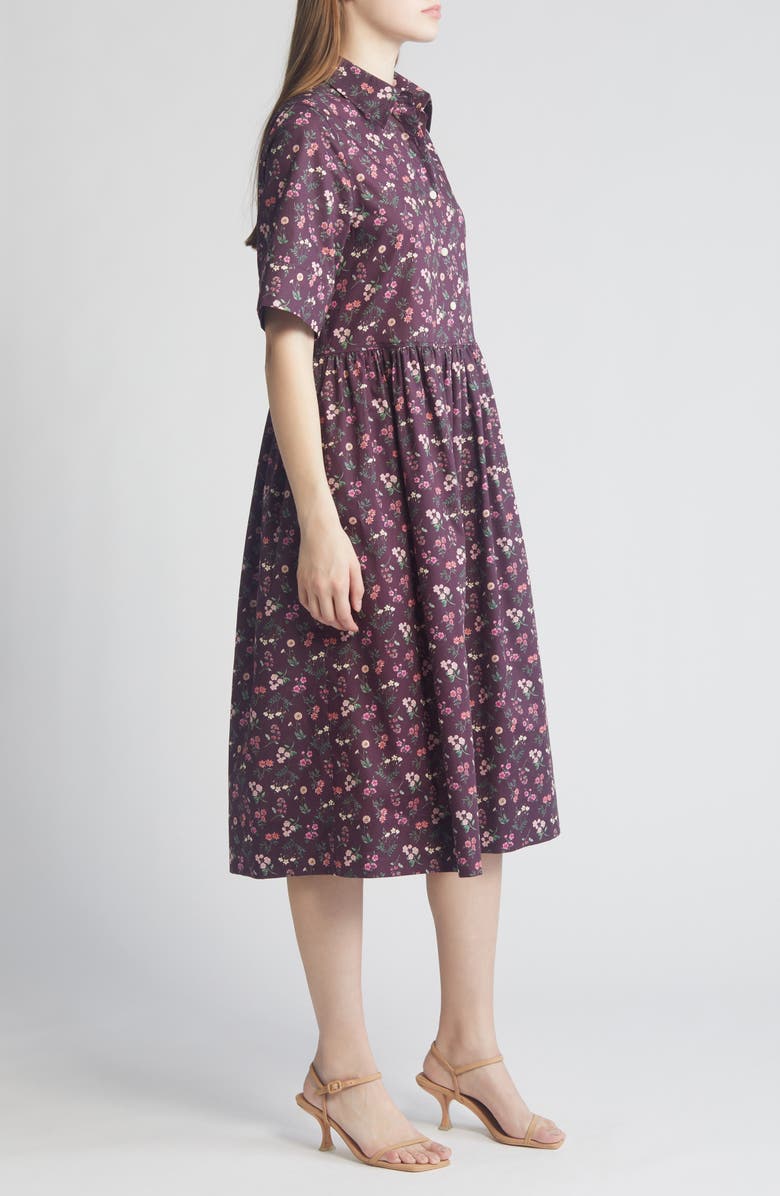 Liberty London Gallery Floral Cotton Midi Shirtdress, Alternate, color, 
