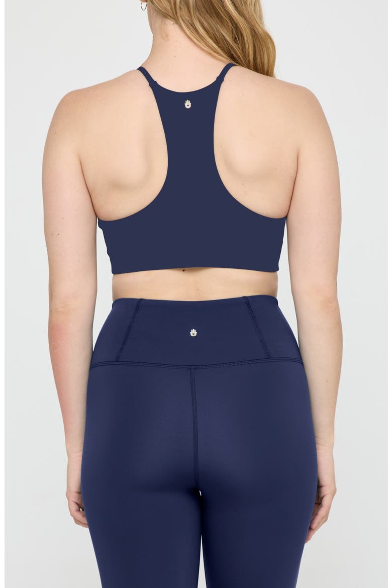 Suki Crop Halter Performance Crop Tank, Alternate, color, INDIGO