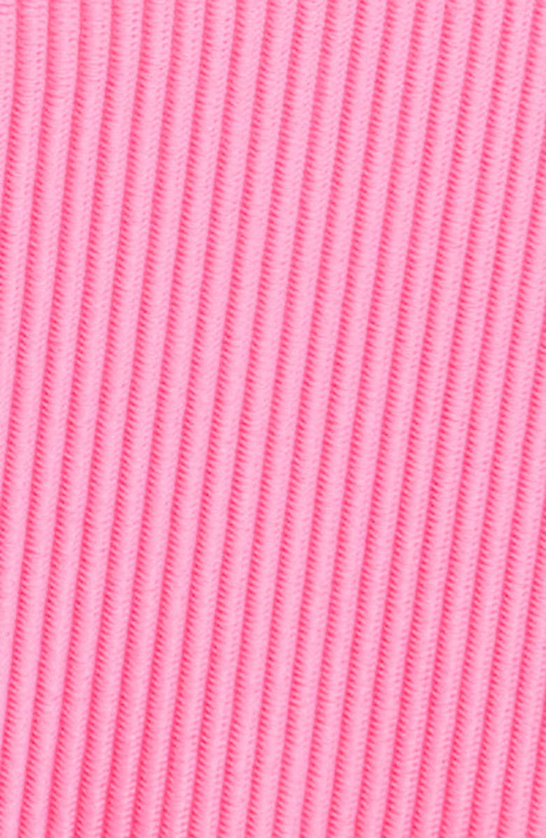 Beach Riot Kaylin Rib High Cut Bikini Bottoms, Alternate, color, Neon Pink